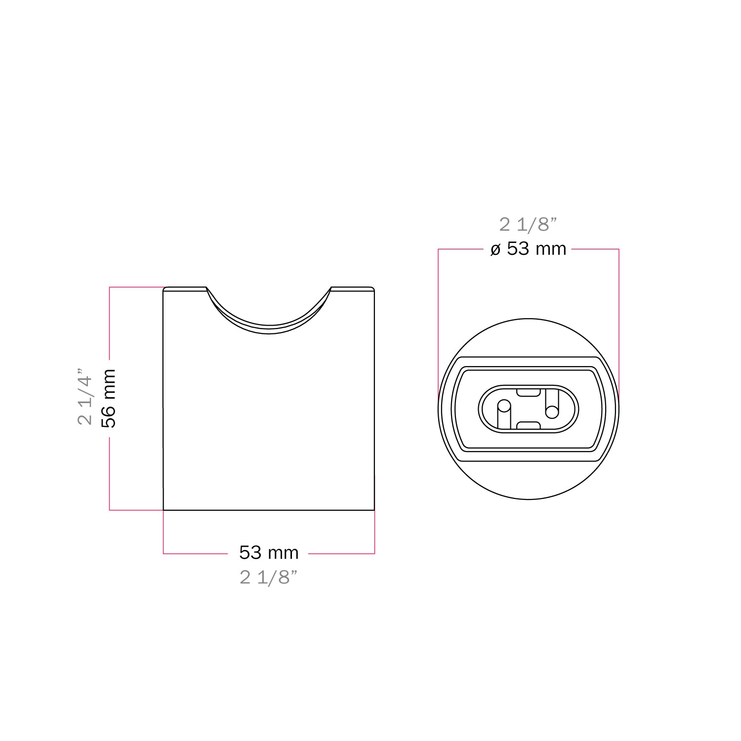 Portalampada S14d in metallo da parete o soffitto - Titanio satinato - Creative Cables