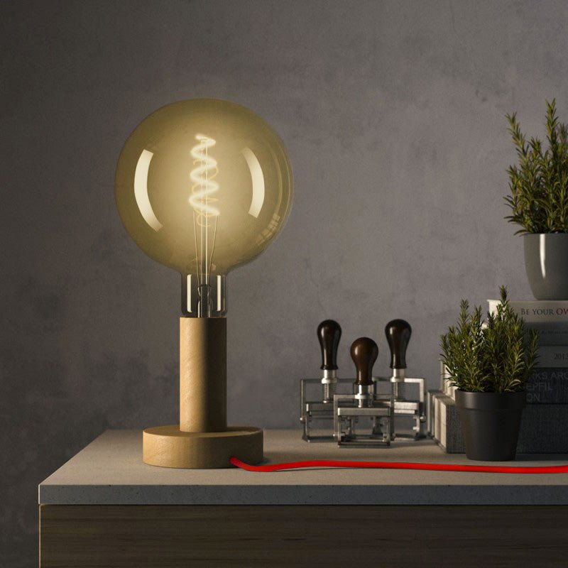 Posaluce - Lampada da tavolo in legno Large - Neutro - Creative Cables