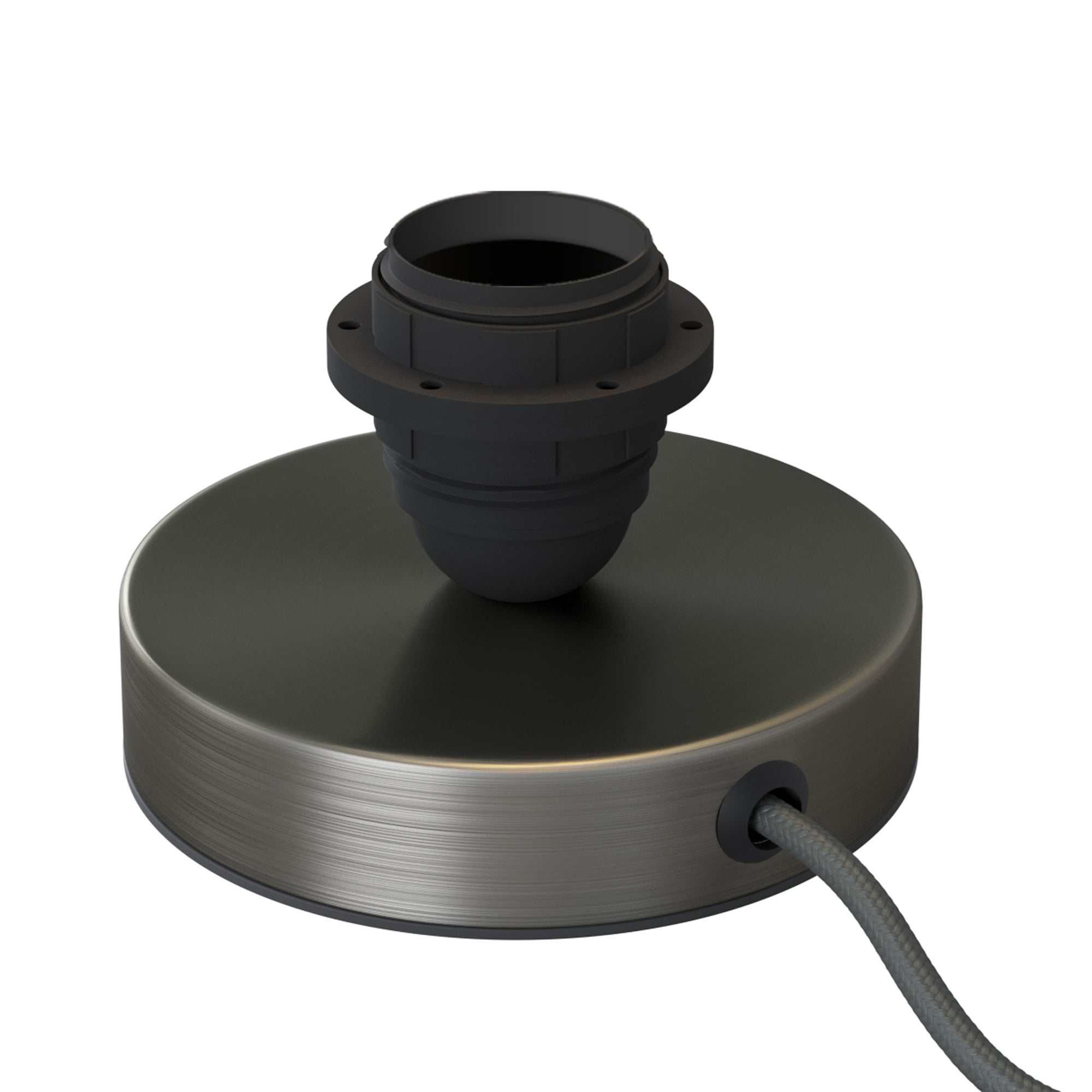 Posaluce per paralume - Lampada da tavolo in metallo - Titanio satinato - Creative Cables