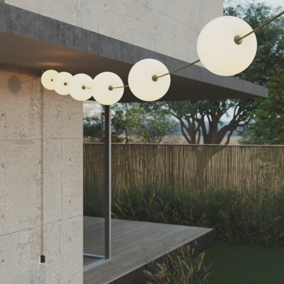 Cargar vídeo: Cadena luminosa 6 puntos de luz para exterior IP67 Gris - Marina6 Cherry