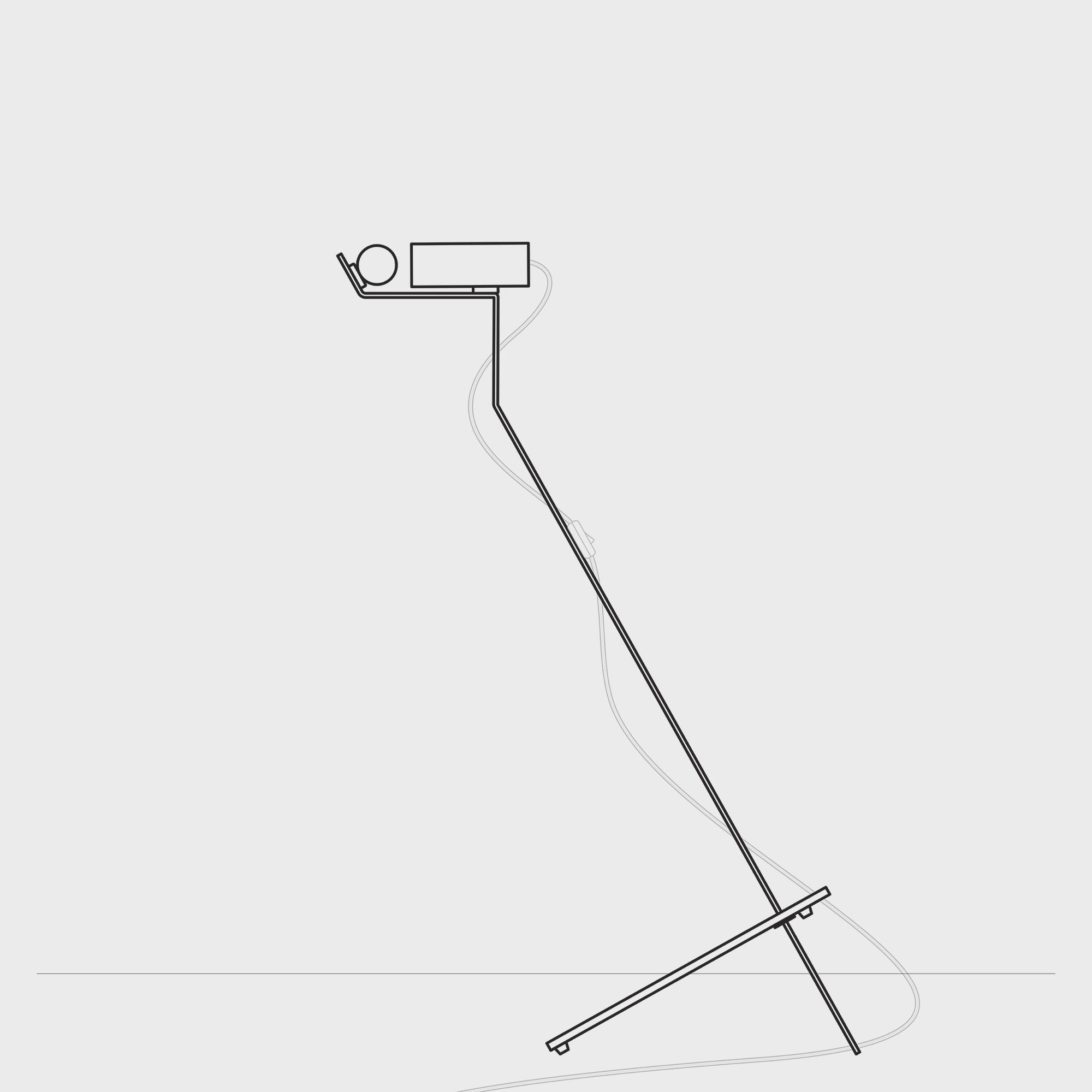 Cargar vídeo: Lámpara de pie inclinable con foco magnético orientable - Mario Tubo - Azul