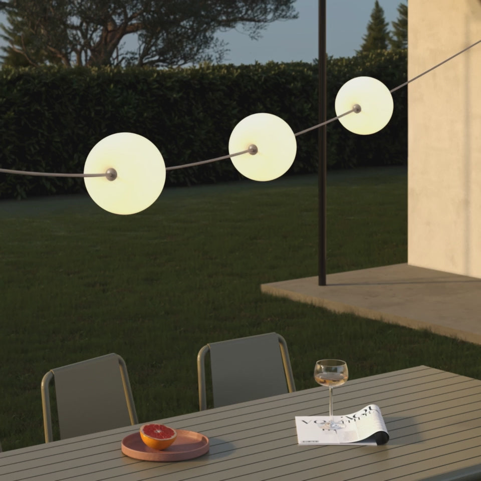Cargar vídeo: Cadena luminosa 3 puntos de luz de exterior IP67 Desert Brown - Marina3 Cherry