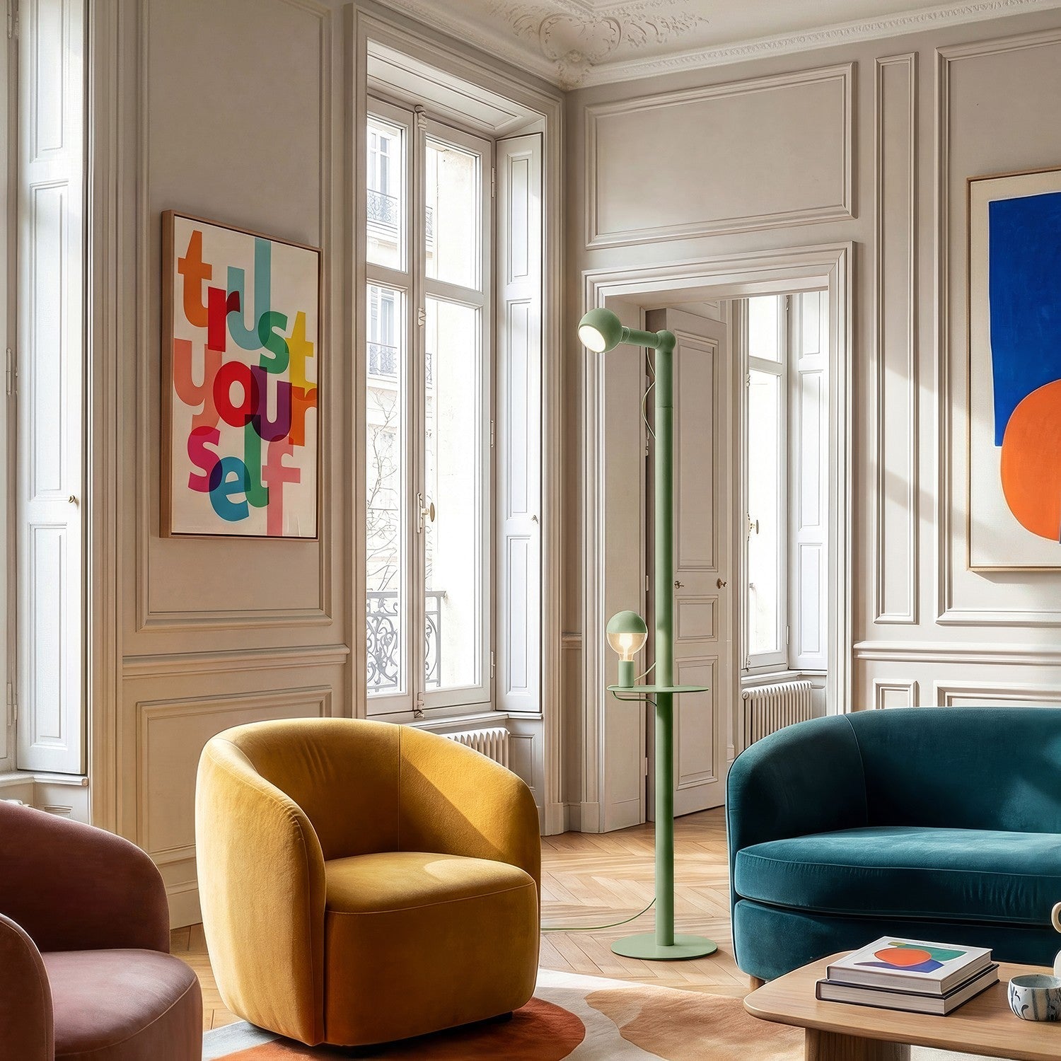 Rocco XXL - Lampada da terra con lampadina Maria e Camo - Verde