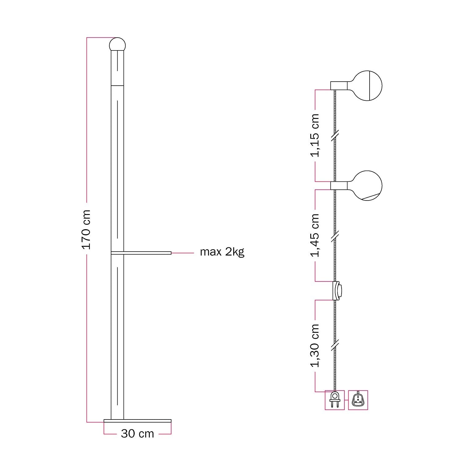 Rocco XXL - Lampada da terra con lampadina Maria e Camo - Verde