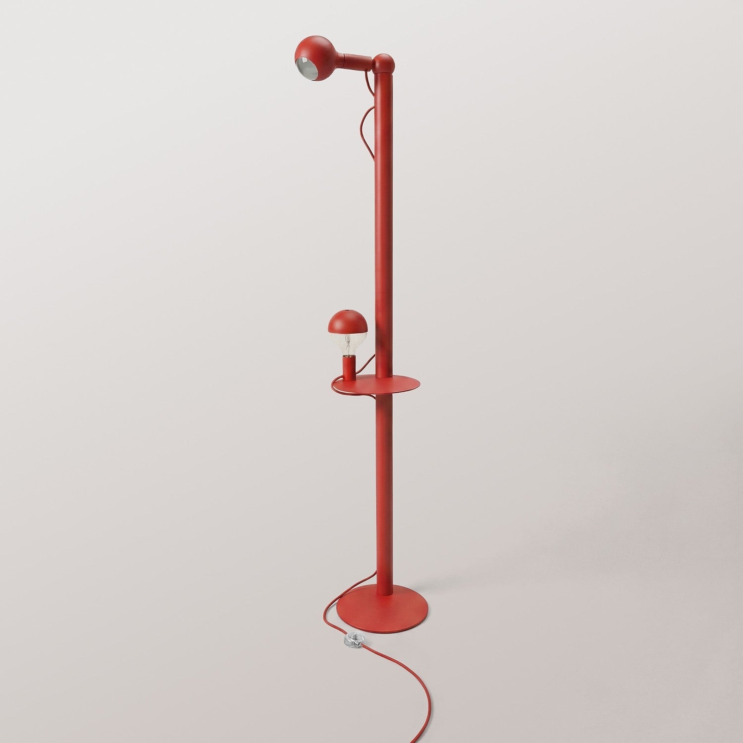 Rocco XXL - Lampada da terra con spina UK e lampadina Maria e Camo - Rosso