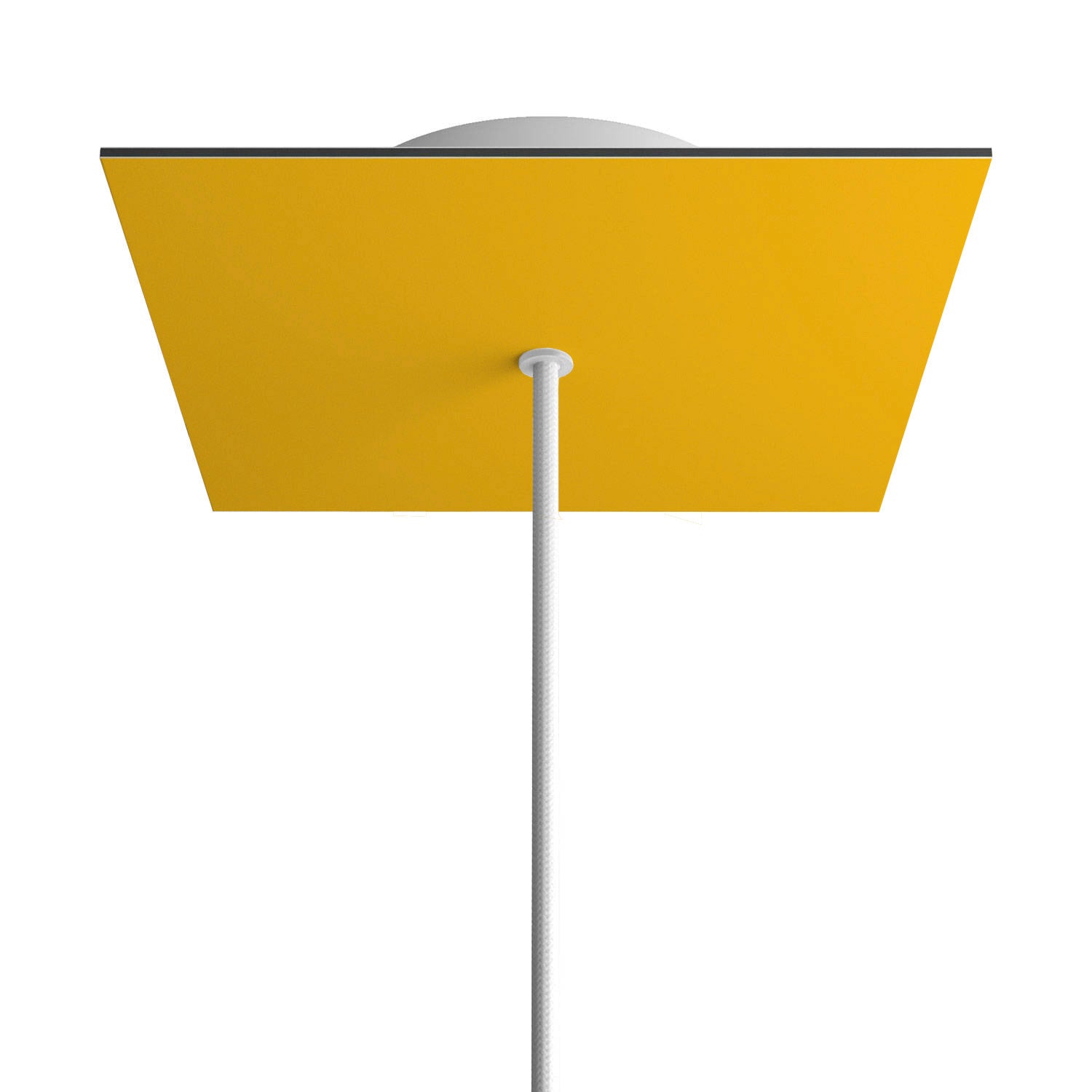 Rosone Rose - One quadrato, 200 mm con 1 foro e 4 fori laterali - Mostarda - Creative Cables