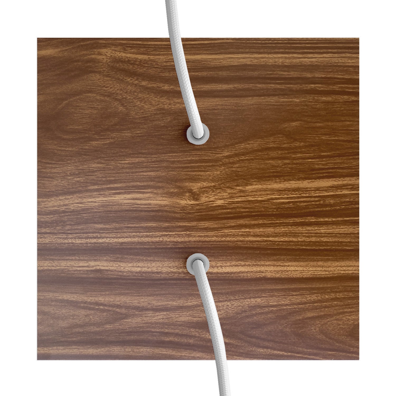 Rosone Rose - One quadrato, 200 mm con 2 fori e 4 fori laterali - Legno - Creative Cables