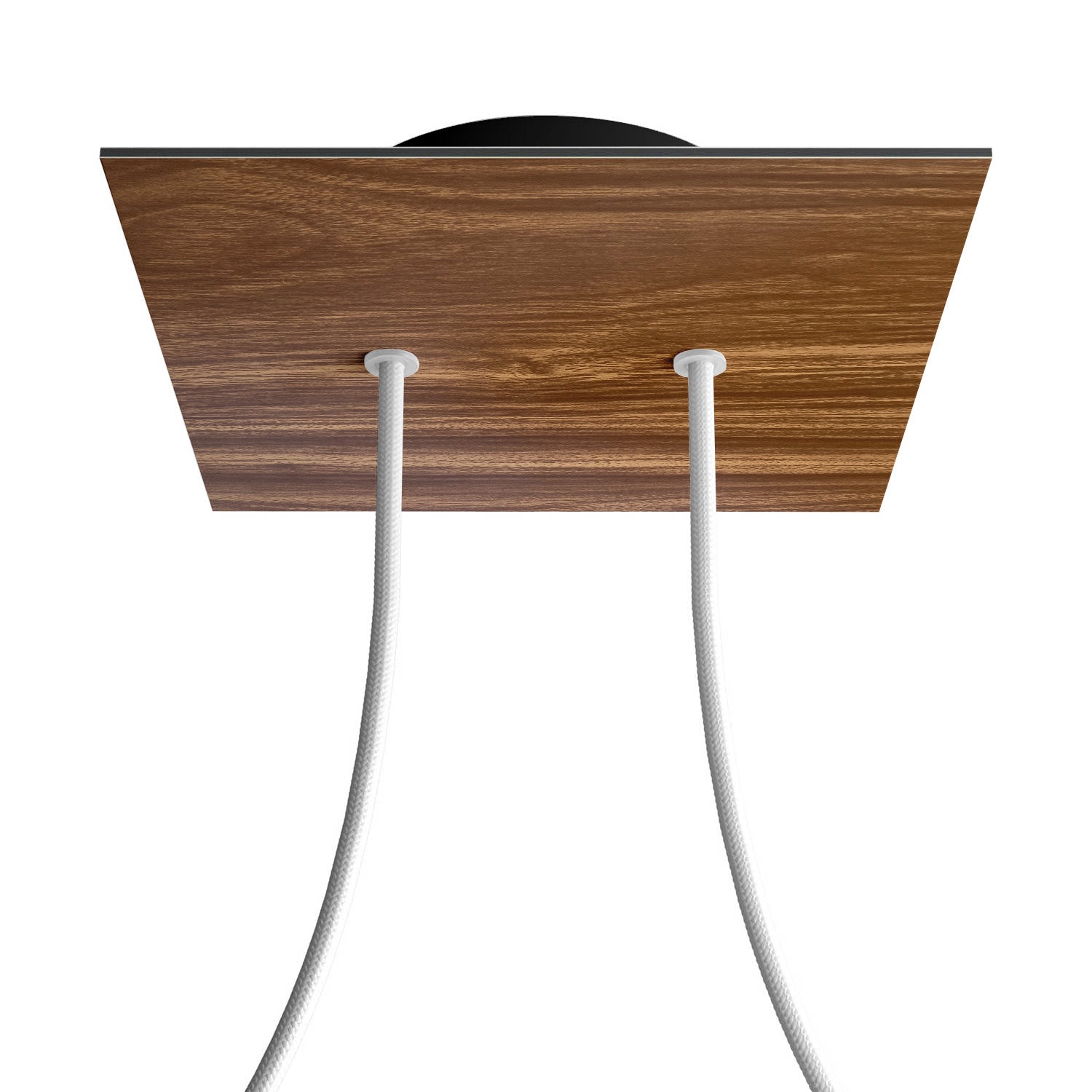 Rosone Rose - One quadrato, 200 mm con 2 fori e 4 fori laterali - Legno - Creative Cables