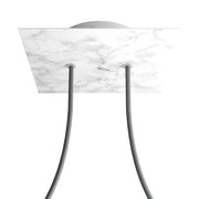 Rosone Rose - One quadrato, 200 mm con 2 fori e 4 fori laterali - Marmo Carrara - Creative Cables