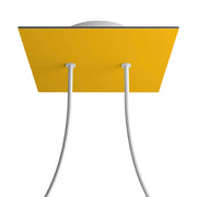 Rosone Rose - One quadrato, 200 mm con 2 fori e 4 fori laterali - Mostarda - Creative Cables