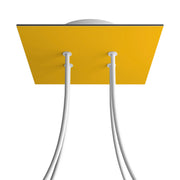 Rosone Rose-One quadrato, 200 mm con 4 fori e 4 fori laterali - Mostarda Bianco