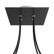 Rosone Rose - One quadrato, 200 mm con 4 fori e 4 fori laterali - Nero opaco - Creative Cables