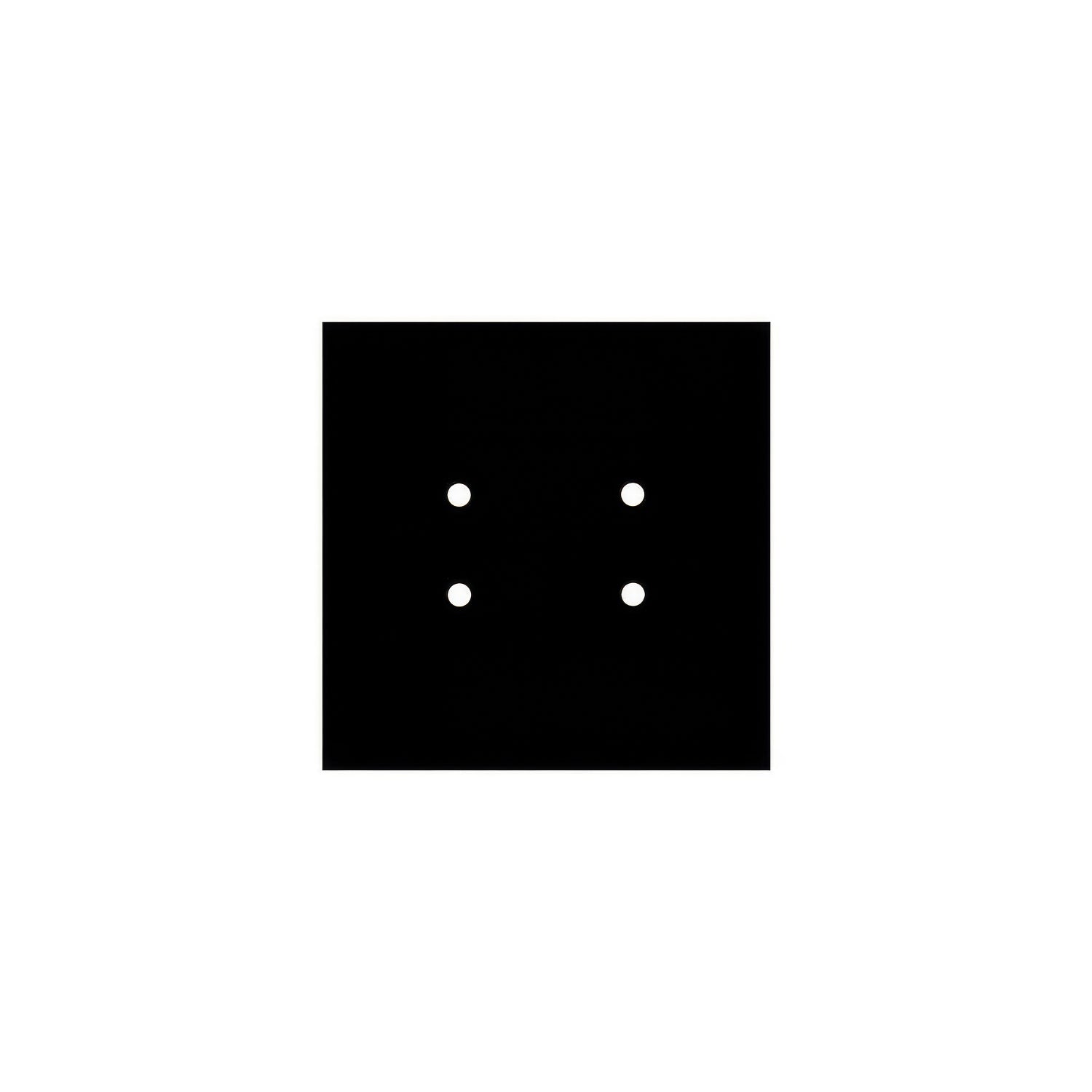 Rosone Rose - One quadrato, 200 mm con 4 fori e 4 fori laterali - Nero opaco - Creative Cables