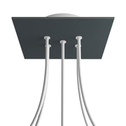 Rosone Rose - One quadrato, 200 mm con 5 fori e 4 fori laterali - Antracite - Creative Cables
