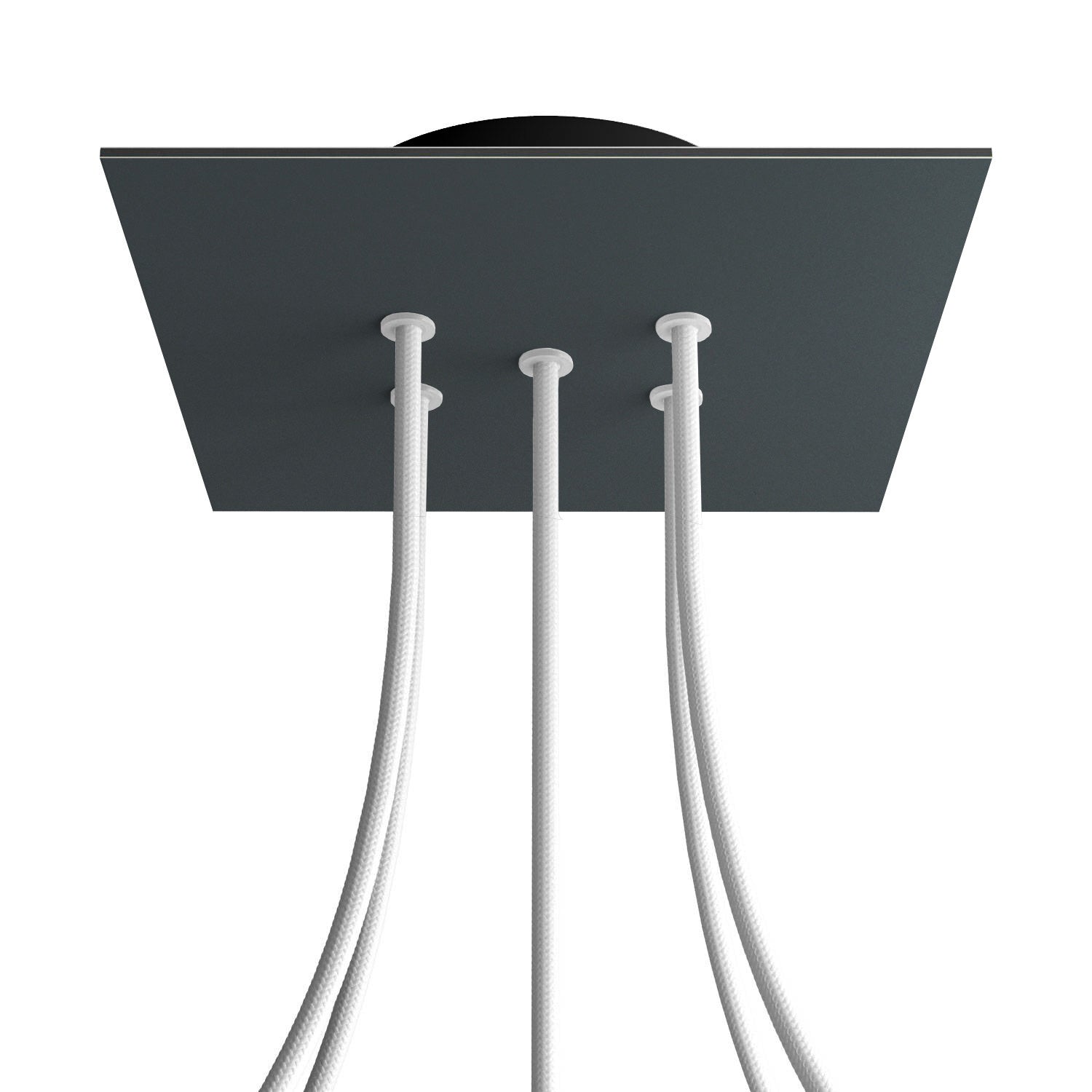 Rosone Rose - One quadrato, 200 mm con 5 fori e 4 fori laterali - Antracite - Creative Cables