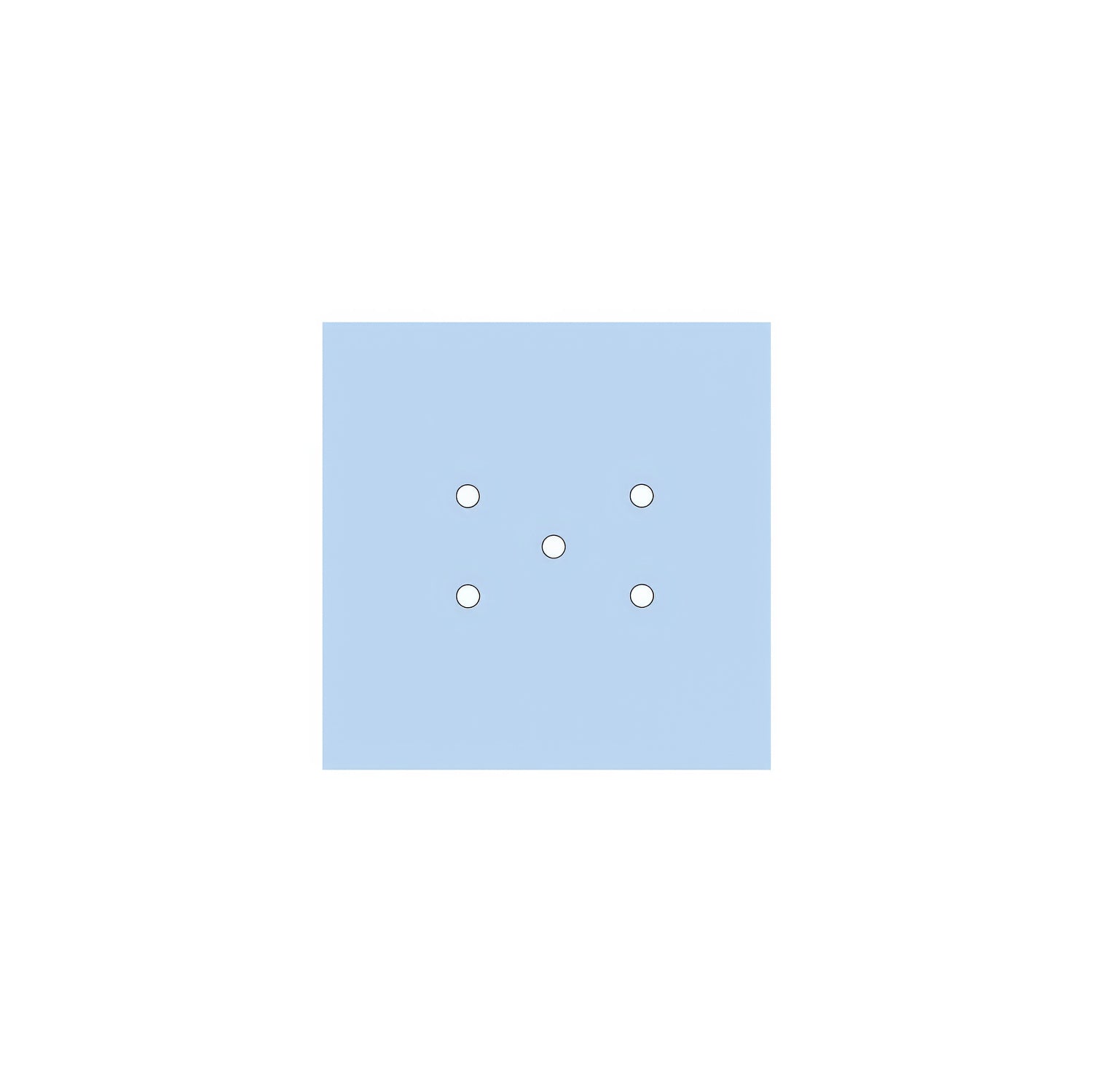 Rosone Rose - One quadrato, 200 mm con 5 fori e 4 fori laterali - Blu carta da zucchero - Creative Cables