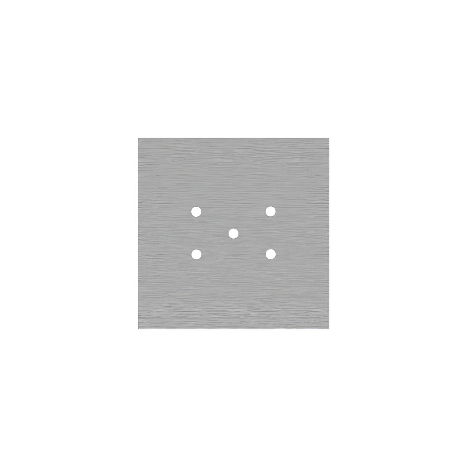 Rosone Rose - One quadrato, 200 mm con 5 fori e 4 fori laterali - Dibond Acciaio satinato - Creative Cables