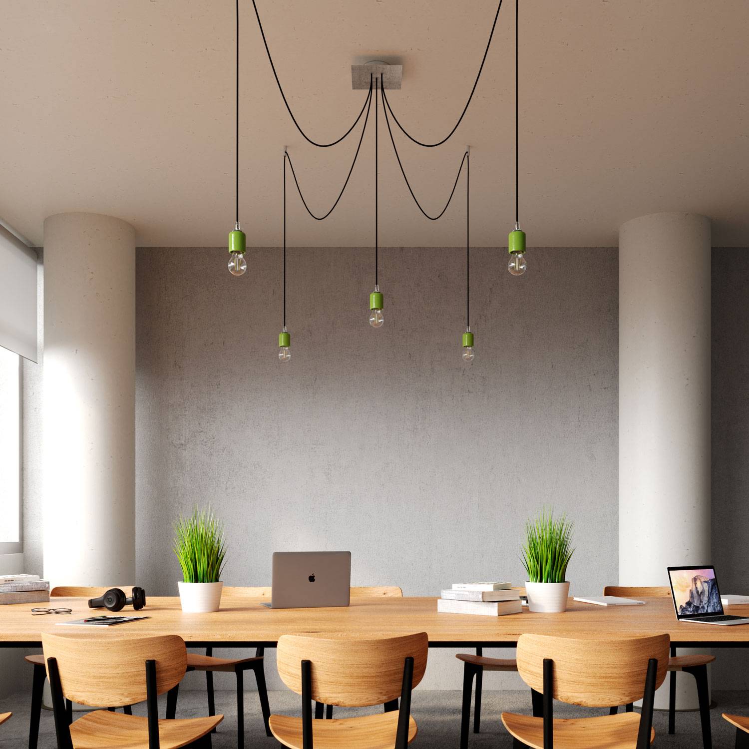 Rosone Rose - One quadrato, 200 mm con 5 fori e 4 fori laterali - Dibond Rame satinato - Creative Cables