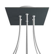 Rosone Rose - One quadrato, 200 mm con 6 fori e 4 fori laterali - Antracite - Creative Cables