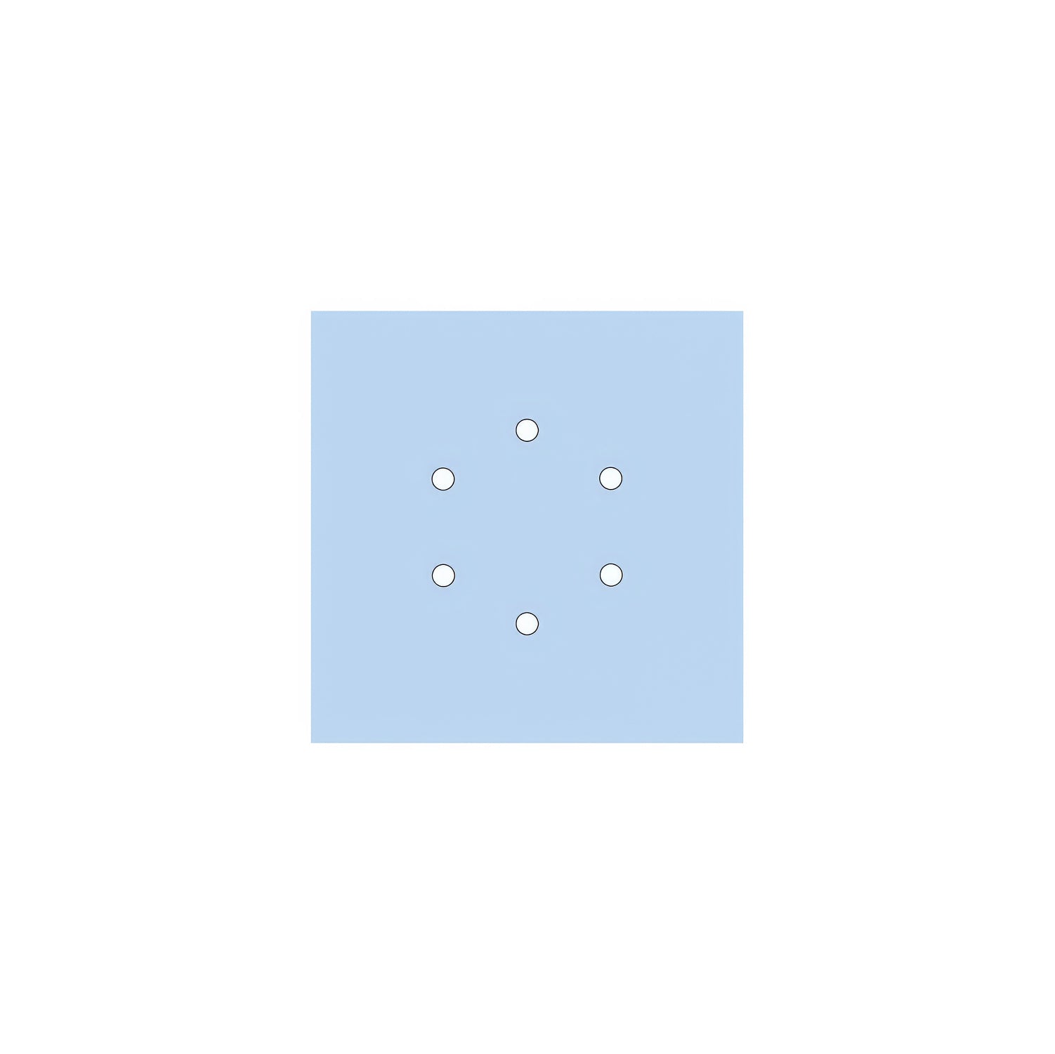 Rosone Rose - One quadrato, 200 mm con 6 fori e 4 fori laterali - Blu carta da zucchero - Creative Cables