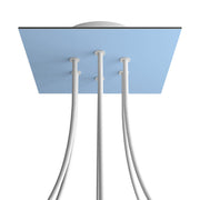 Rosone Rose - One quadrato, 200 mm con 6 fori e 4 fori laterali - Blu carta da zucchero - Creative Cables