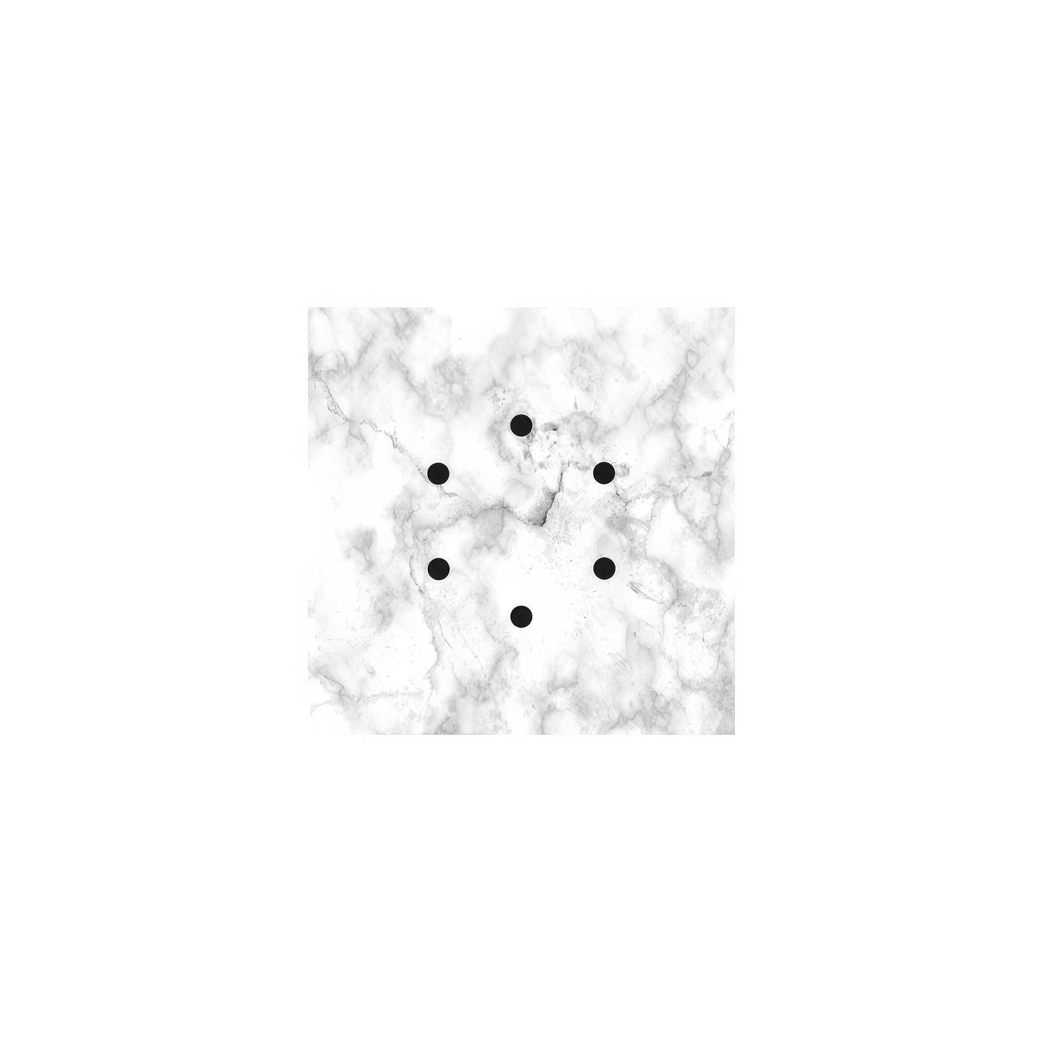 Rosone Rose - One quadrato, 200 mm con 6 fori e 4 fori laterali - Marmo Carrara - Creative Cables