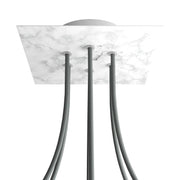 Rosone Rose - One quadrato, 200 mm con 6 fori e 4 fori laterali - Marmo Carrara - Creative Cables