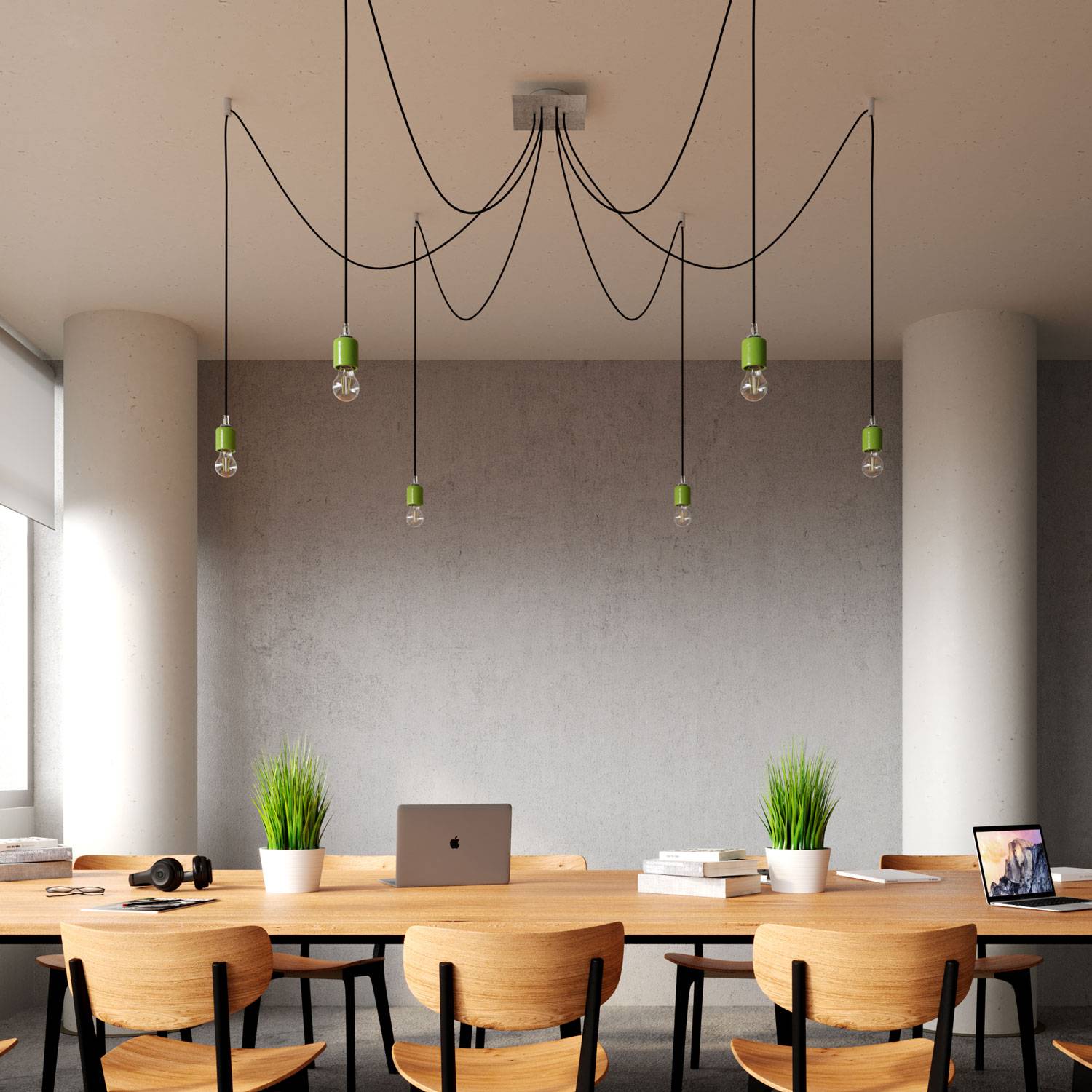 Rosone Rose - One quadrato, 200 mm con 6 fori e 4 fori laterali - Marmo Carrara - Creative Cables