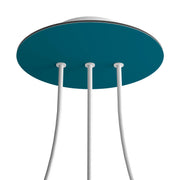 Rosone Rose - One rotondo, diametro 200 mm con 3 fori in linea e 4 fori laterali - Petrolio - Creative Cables