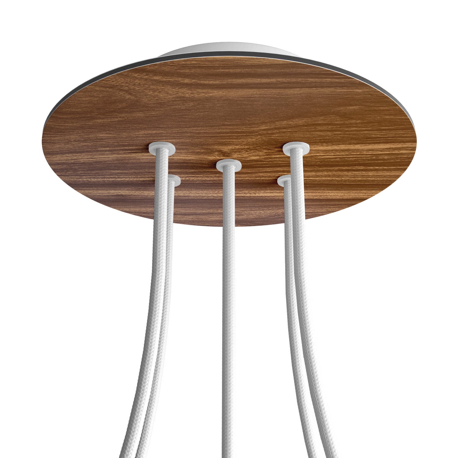 Rosone Rose - One rotondo, diametro 200 mm con 5 fori e 4 fori laterali - Legno - Creative Cables