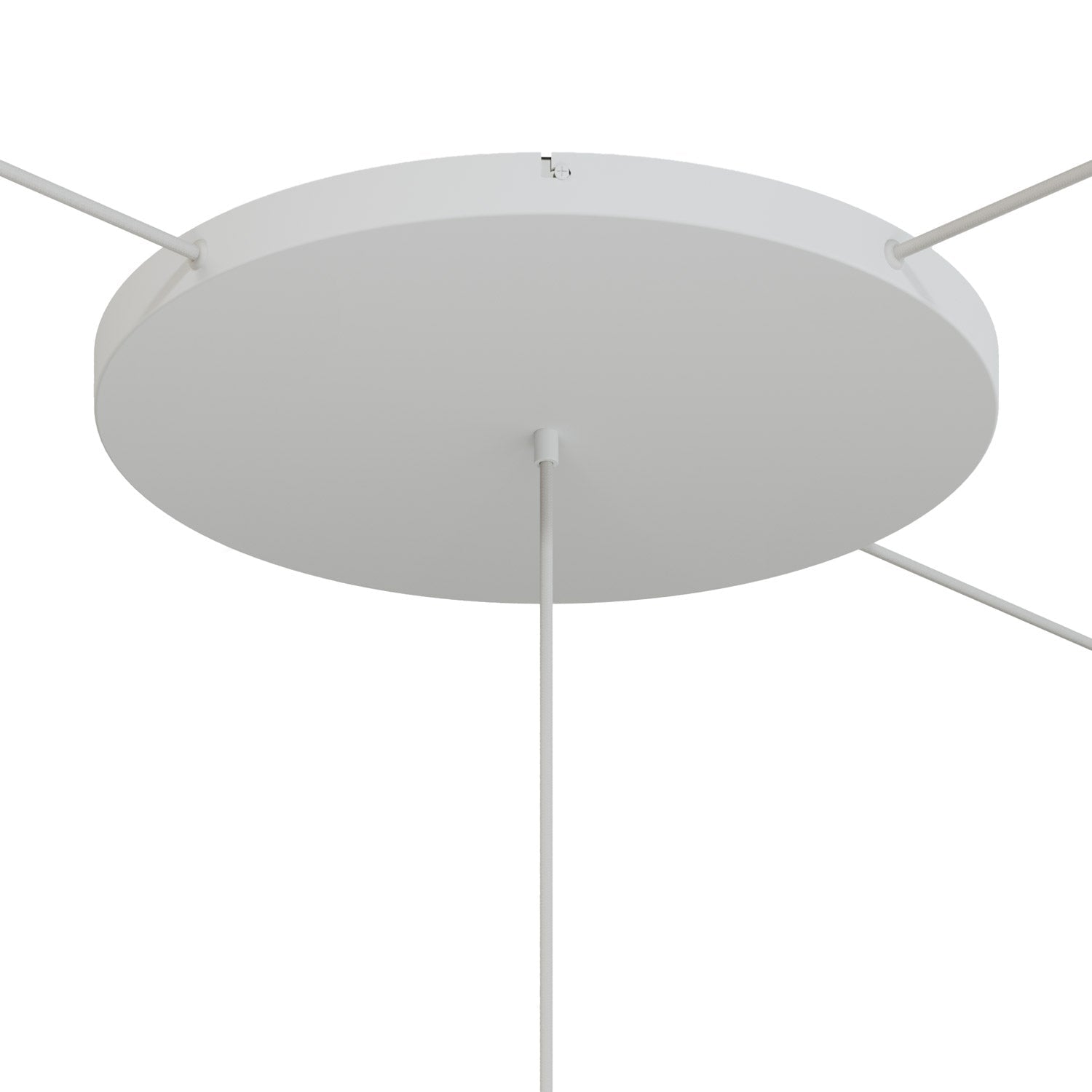Rosone rotondo in alluminio Ø 50 cm con staffa e cavo di messa a terra, con 1 foro frontale - Bianco Opaco 3