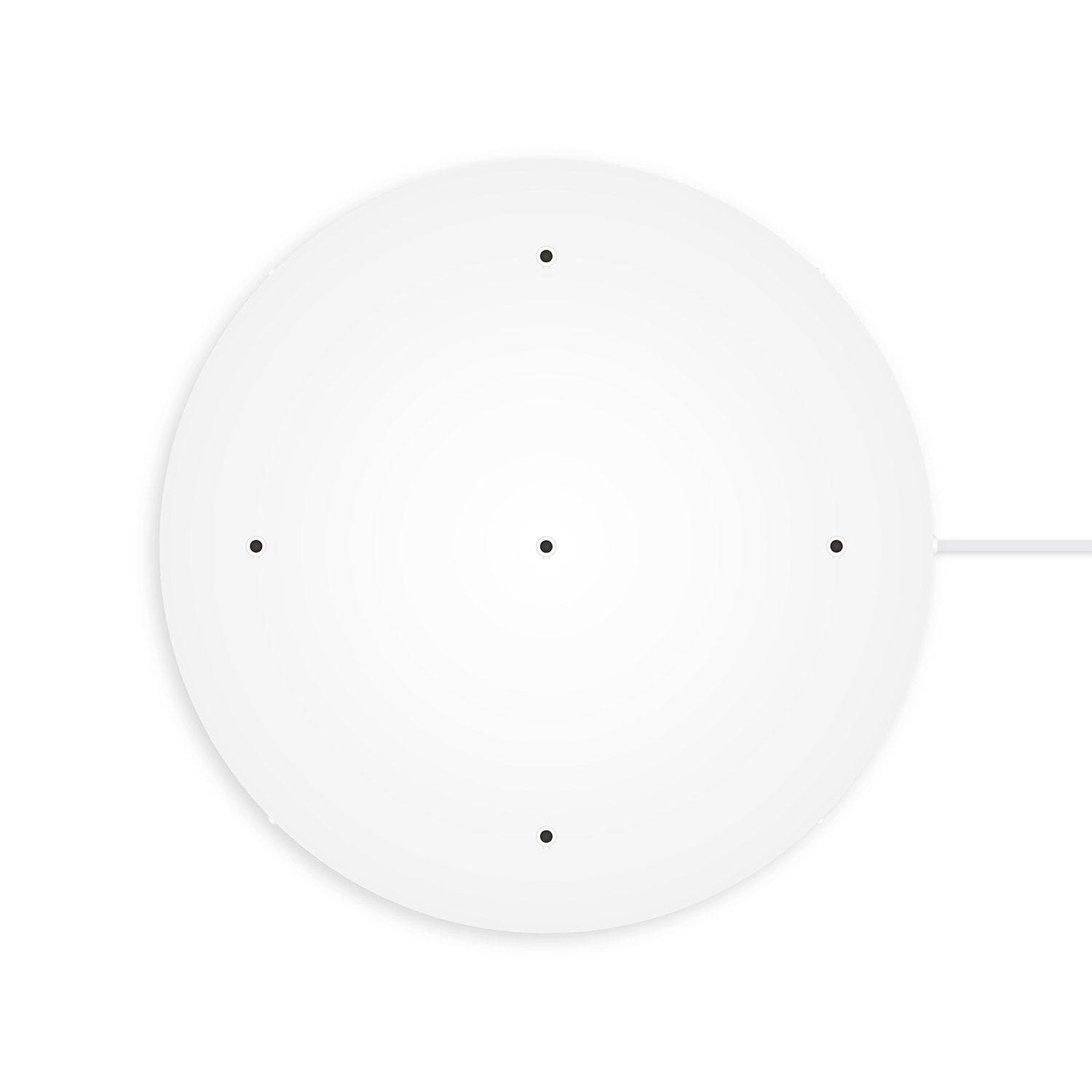 Rosone rotondo in alluminio Ø 50 cm con staffa e cavo di messa a terra, con 5 fori frontali - Bianco Opaco 1