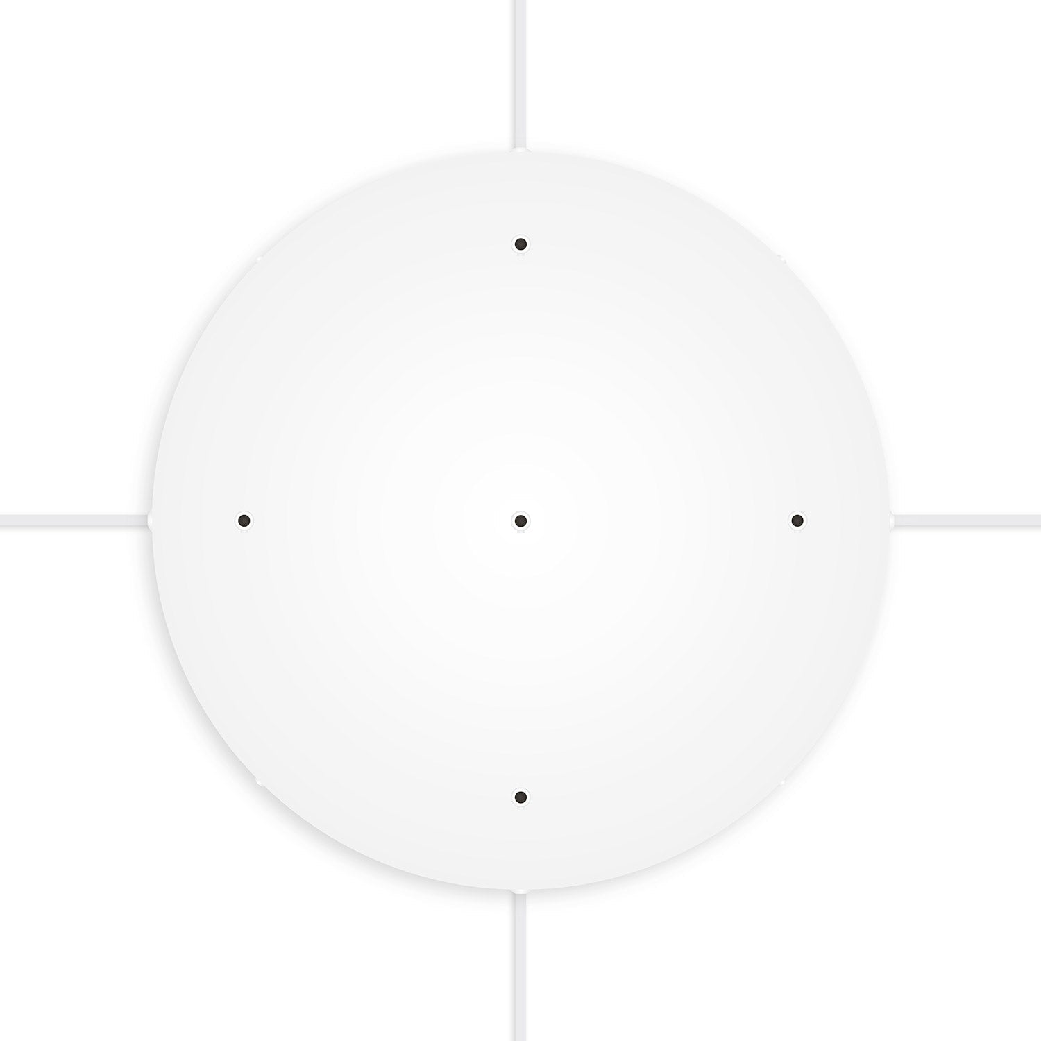 Rosone rotondo in alluminio Ø 50 cm con staffa e cavo di messa a terra, con 5 fori frontali - Bianco Opaco 4