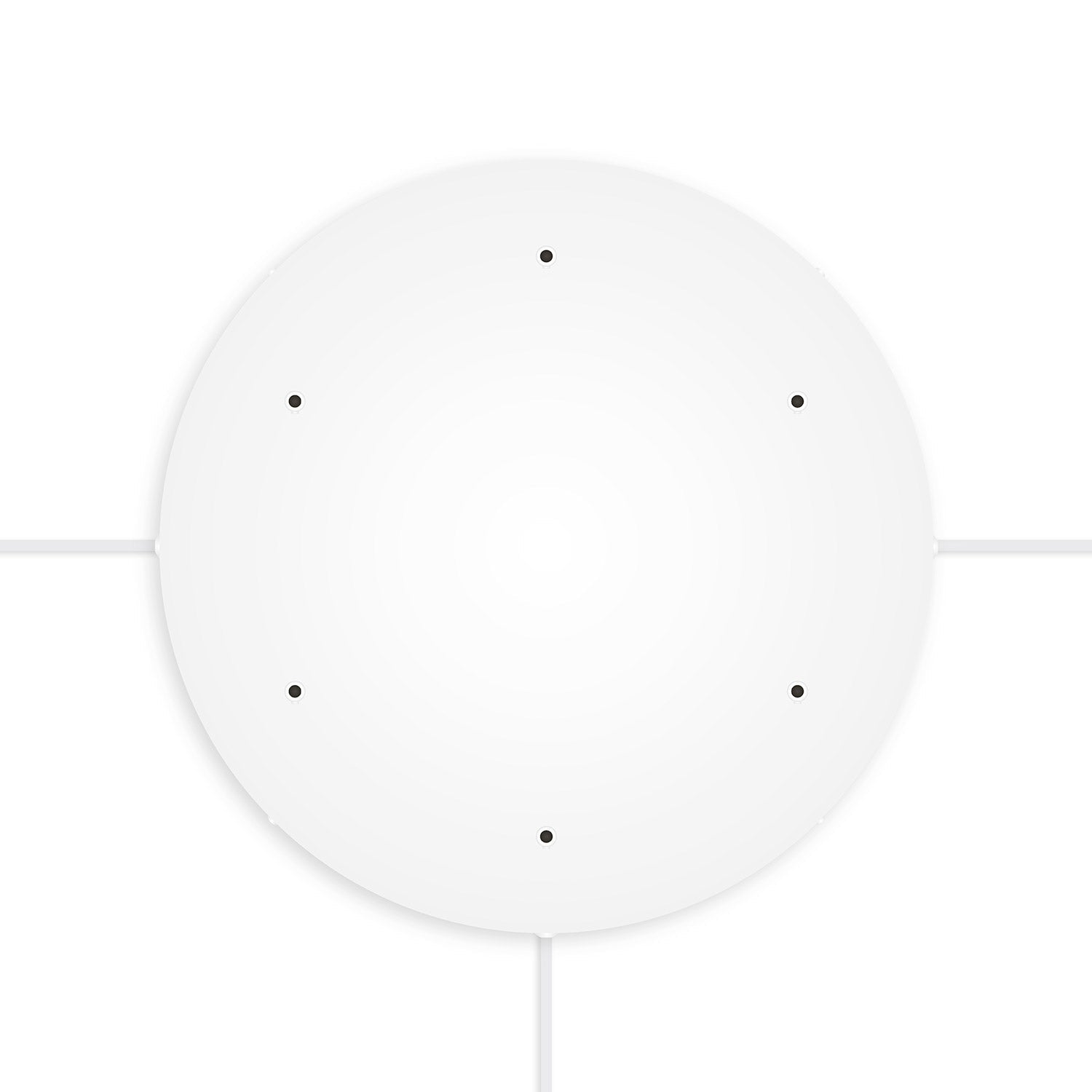 Rosone rotondo in alluminio Ø 50 cm con staffa e cavo di messa a terra, con 6 fori frontali - Bianco Opaco 3