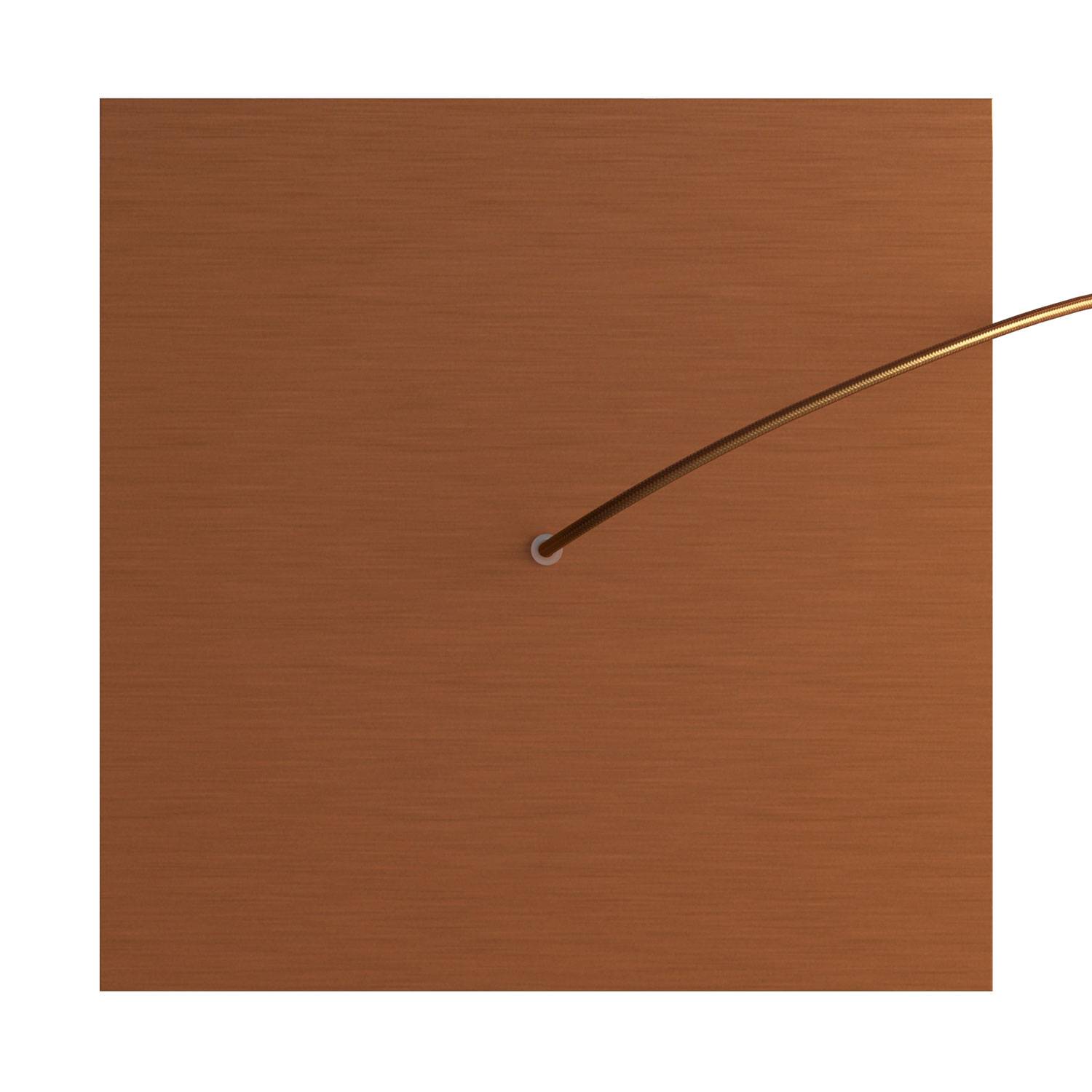 Rosone XXL Rose - One quadrato, 400 mm con 1 foro e 4 fori laterali - Dibond Rame satinato - Creative Cables