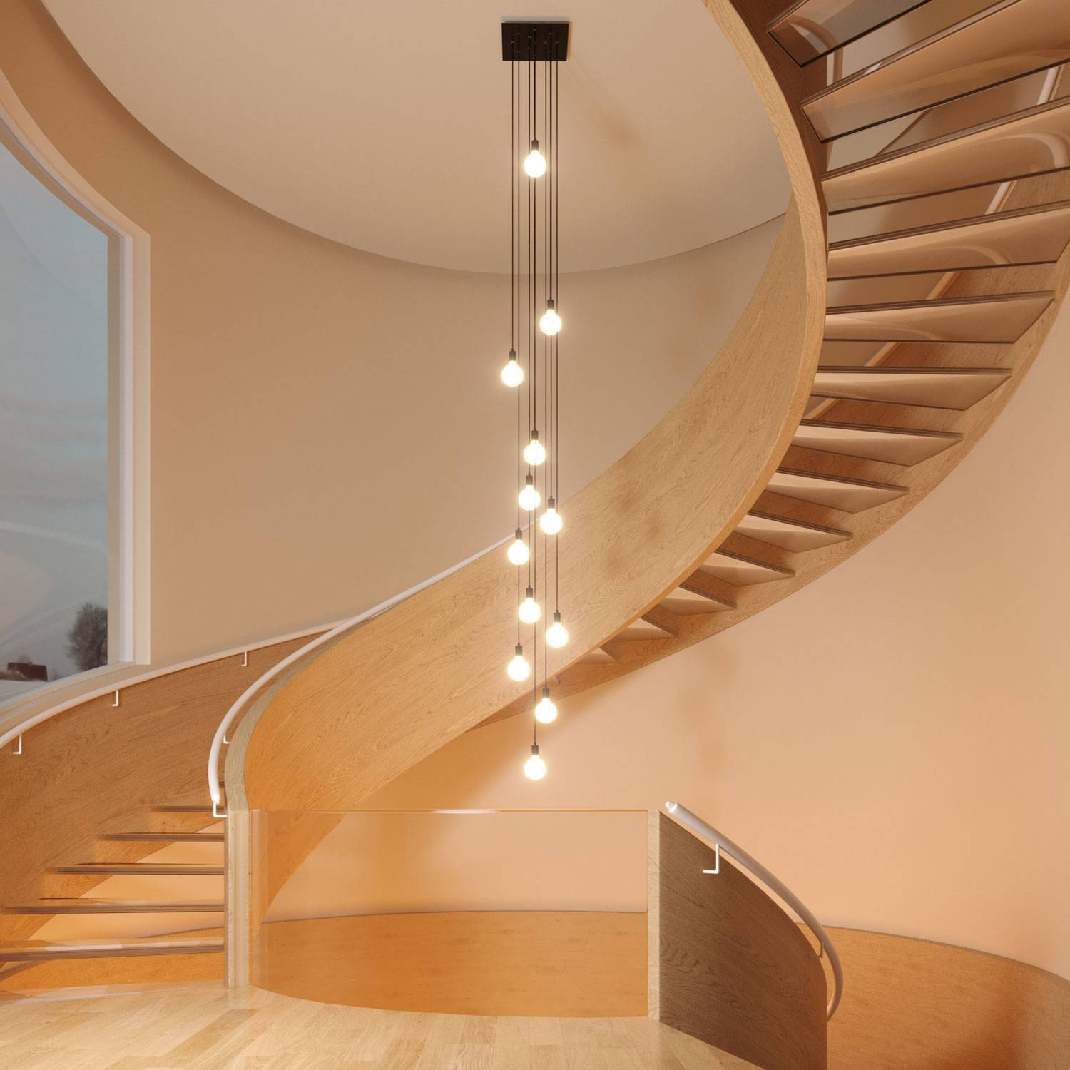 Rosone XXL Rose-One quadrato, 400 mm con 12 fori e 4 fori laterali - Bianco opaco Bianco