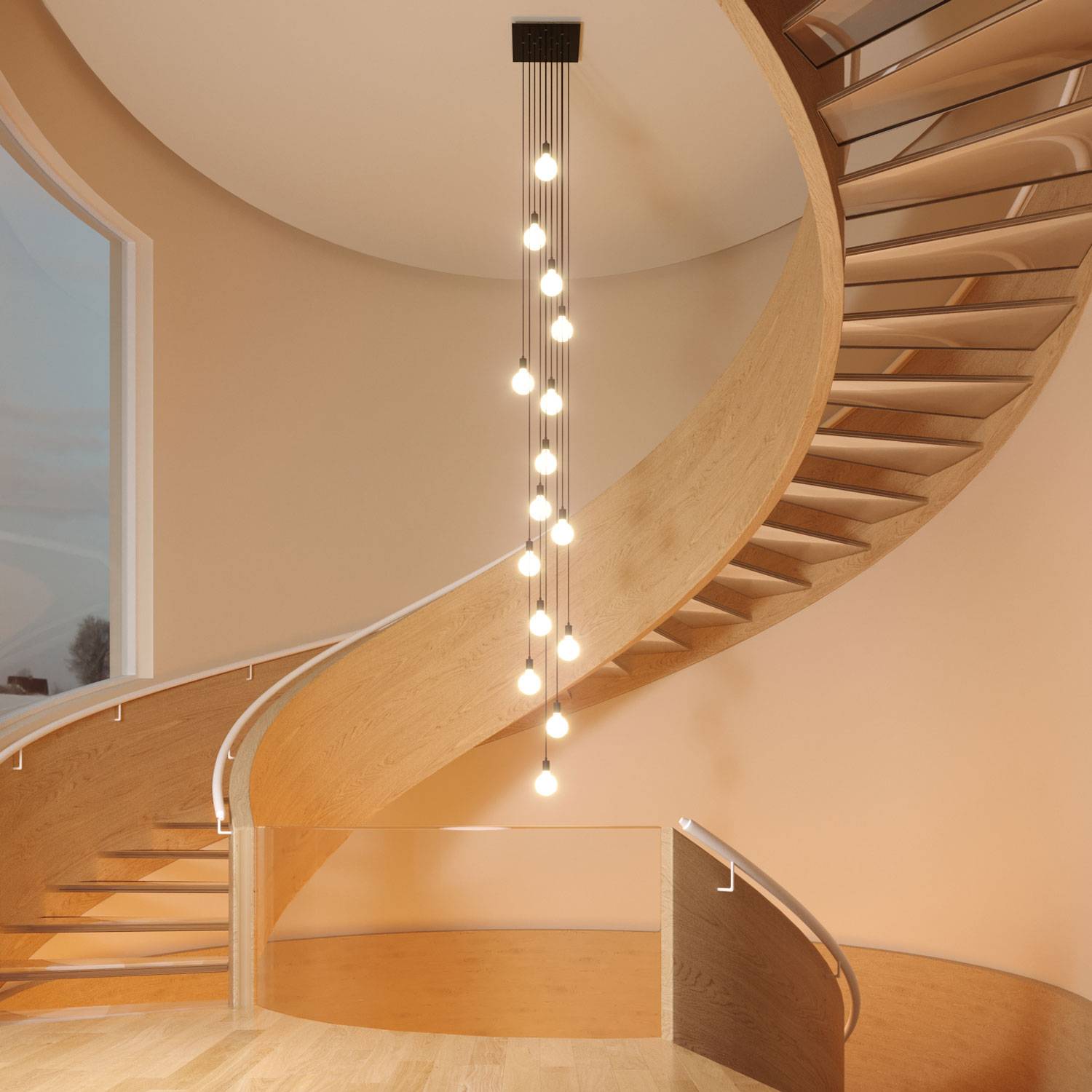 Rosone XXL Rose-One quadrato, 400 mm con 15 fori e 4 fori laterali - Petrolio Bianco