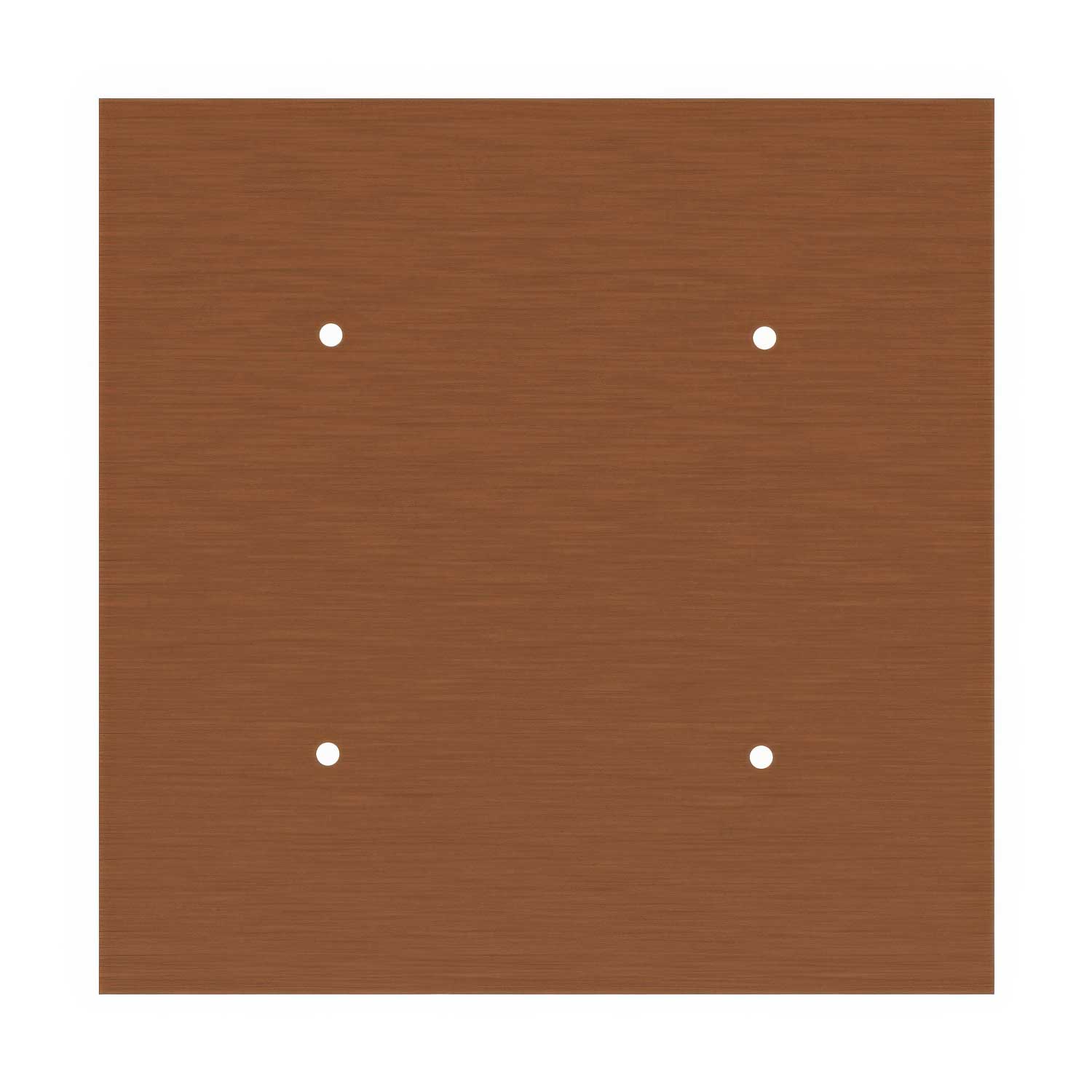 Rosone XXL Rose-One quadrato, 400 mm con 4 fori e 4 fori laterali - Dibond Rame satinato Bianco