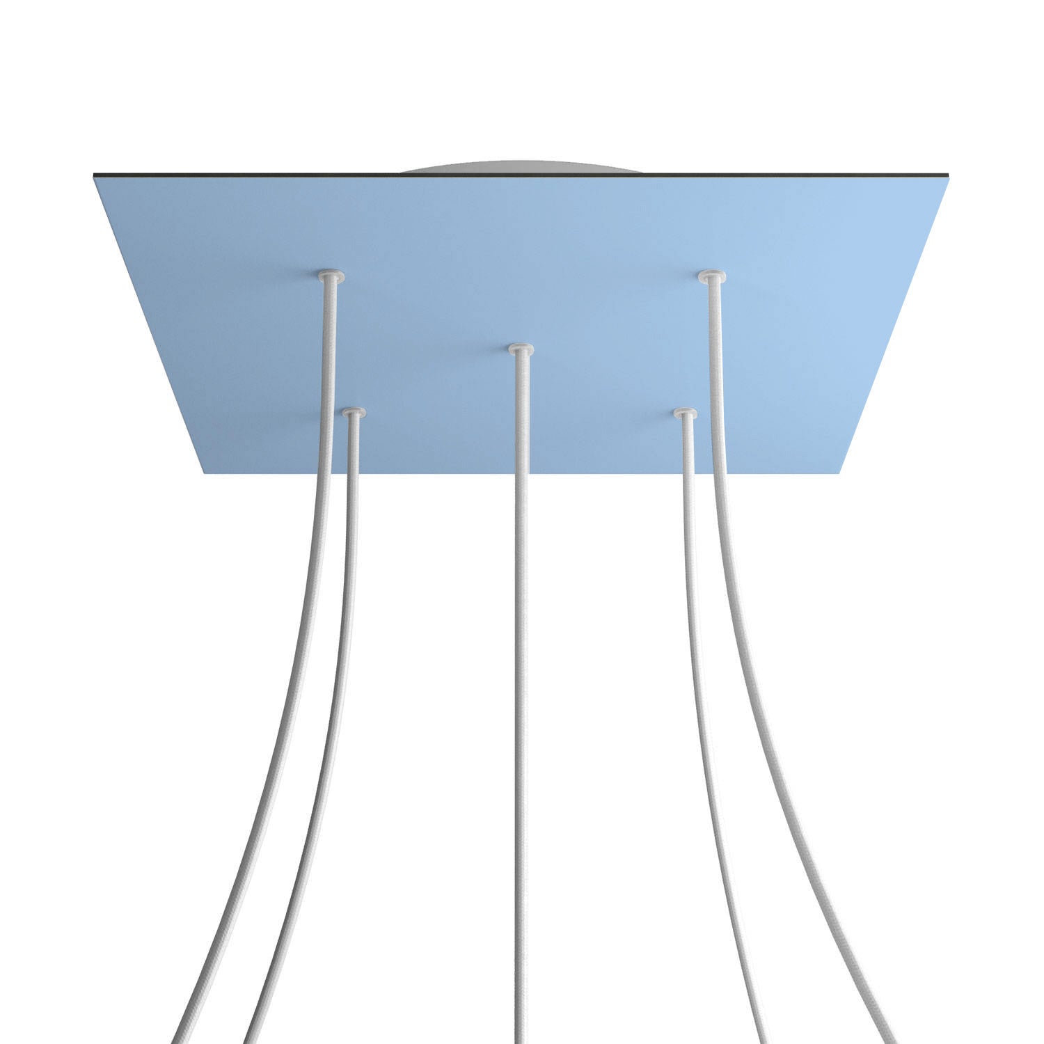 Rosone XXL Rose-One quadrato, 400 mm con 5 fori e 4 fori laterali - Blu carta da zucchero Bianco