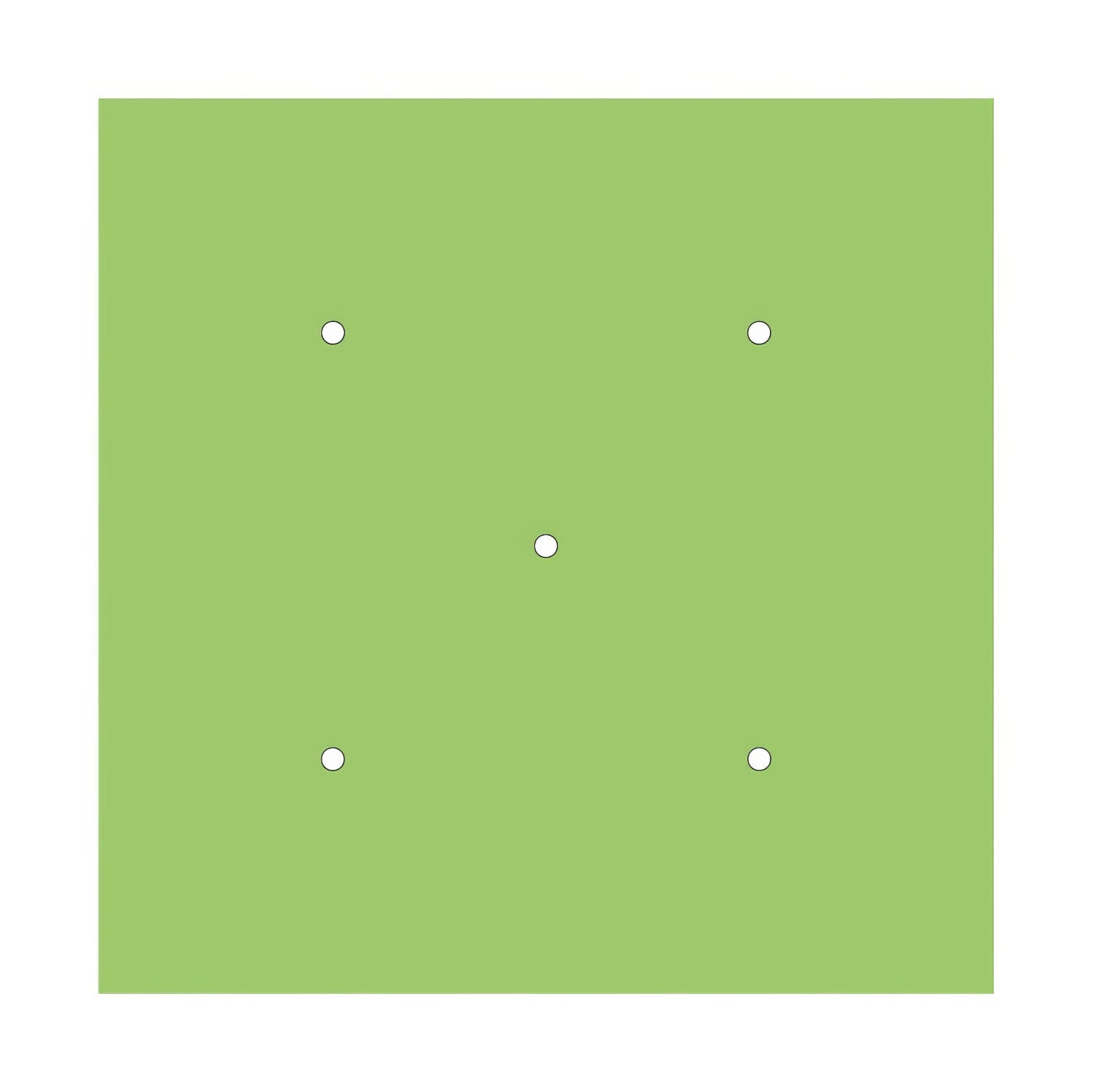 Rosone XXL Rose-One quadrato, 400 mm con 5 fori e 4 fori laterali - Verde prato Bianco