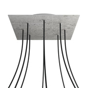 Rosone XXL Rose-One quadrato, 400 mm con 8 fori e 4 fori laterali - Cemento Bianco