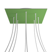 Rosone XXL Rose-One quadrato, 400 mm con 8 fori e 4 fori laterali - Verde prato Bianco