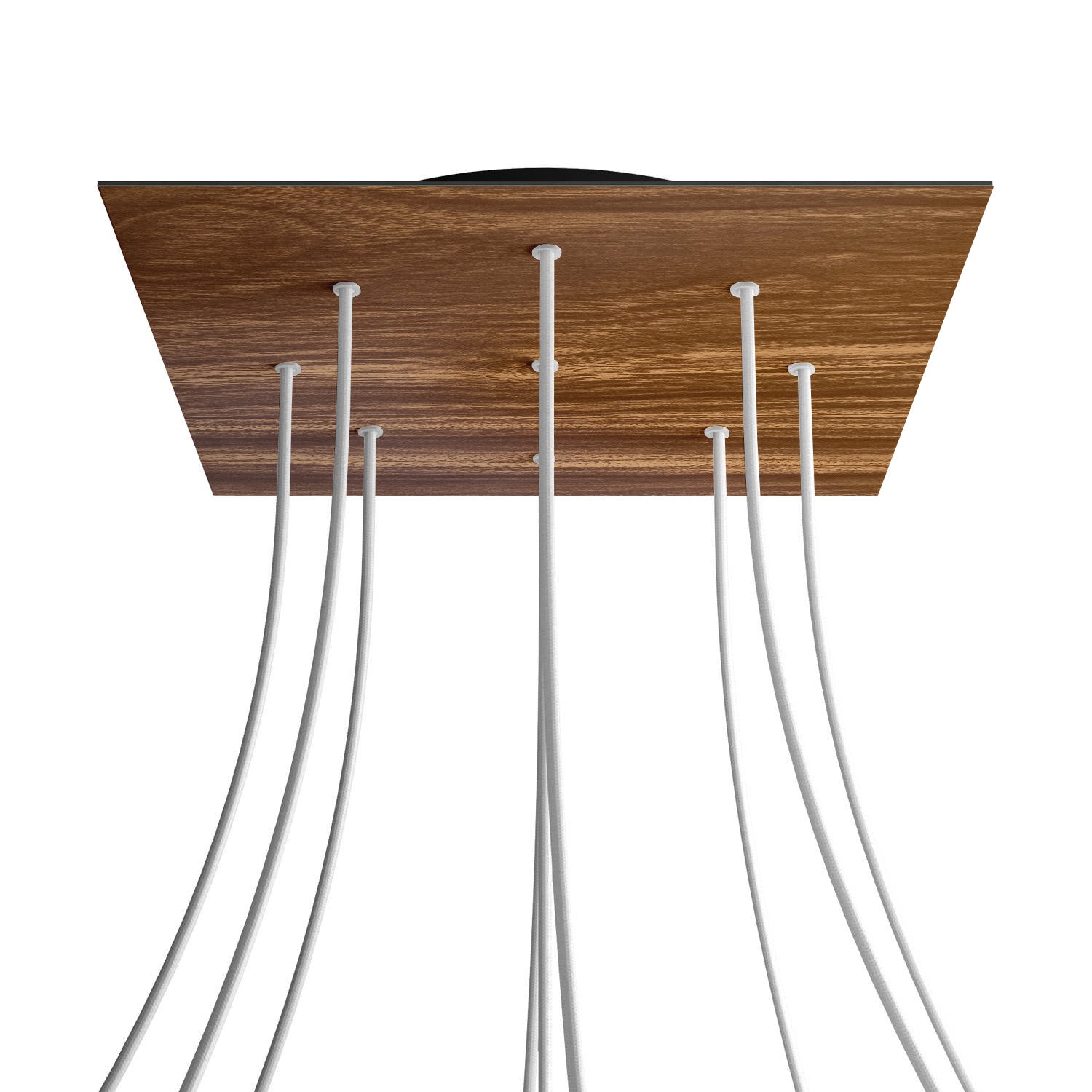 Rosone XXL Rose-One quadrato, 400 mm con 9 fori e 4 fori laterali - Legno Nero