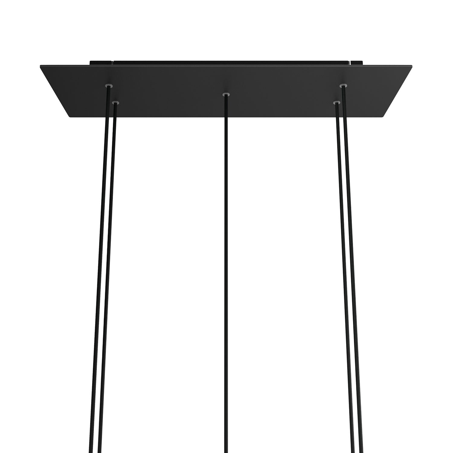 Rosone XXL Rose-One rettangolare a 5 fori e 6 fori laterali, dimensioni 675 x 225 mm - Dibond Nero opaco Nero