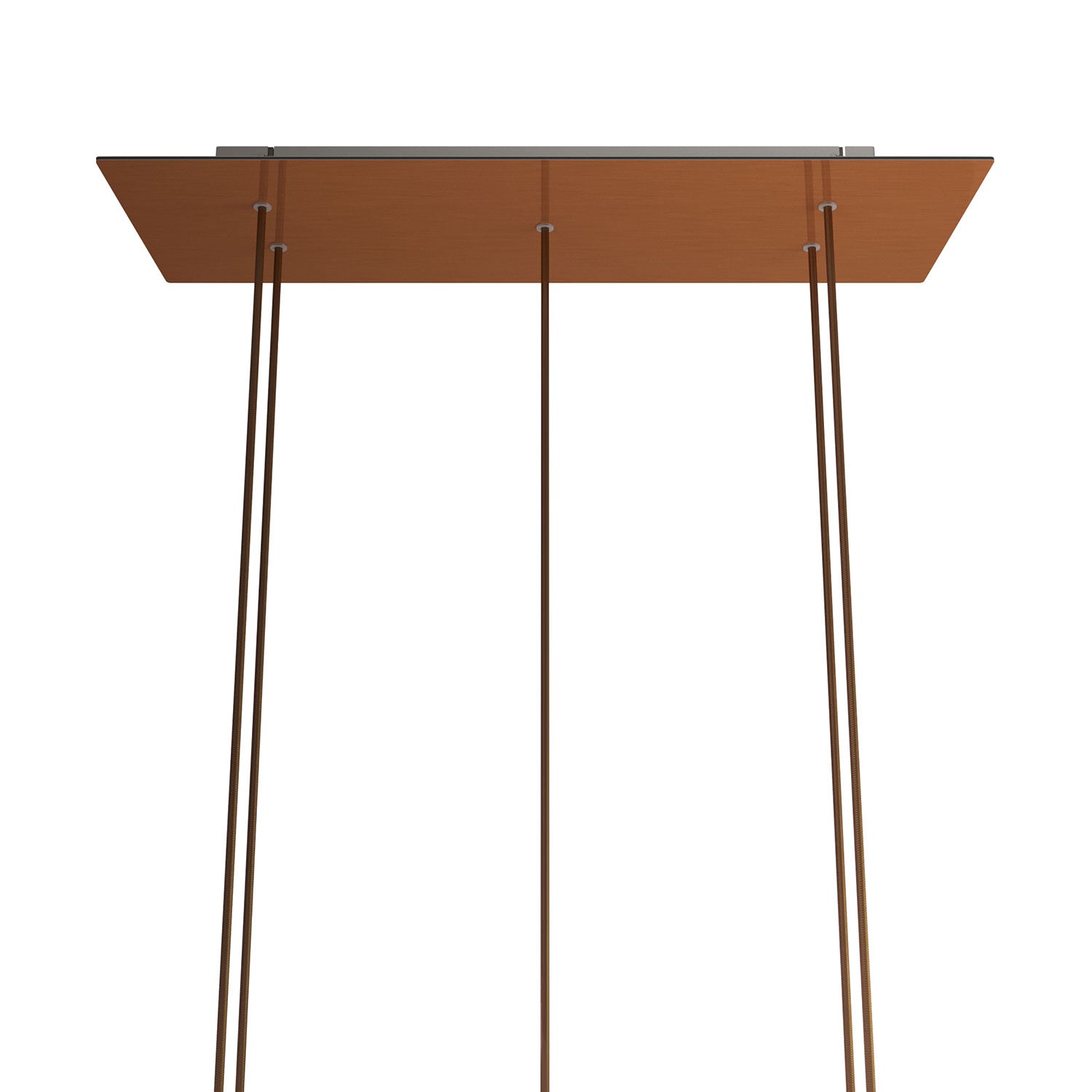 Rosone XXL Rose - One rettangolare a 5 fori e 6 fori laterali, dimensioni 675 x 225 mm - Dibond Rame satinato - Creative Cables