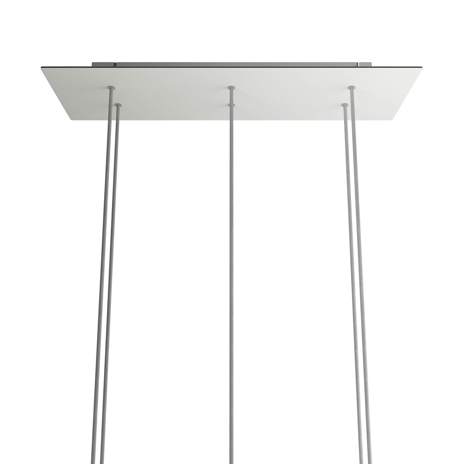 Rosone XXL Rose - One rettangolare a 6 fori e 6 fori laterali, dimensioni 675 x 225 mm - Dibond Bianco opaco - Creative Cables