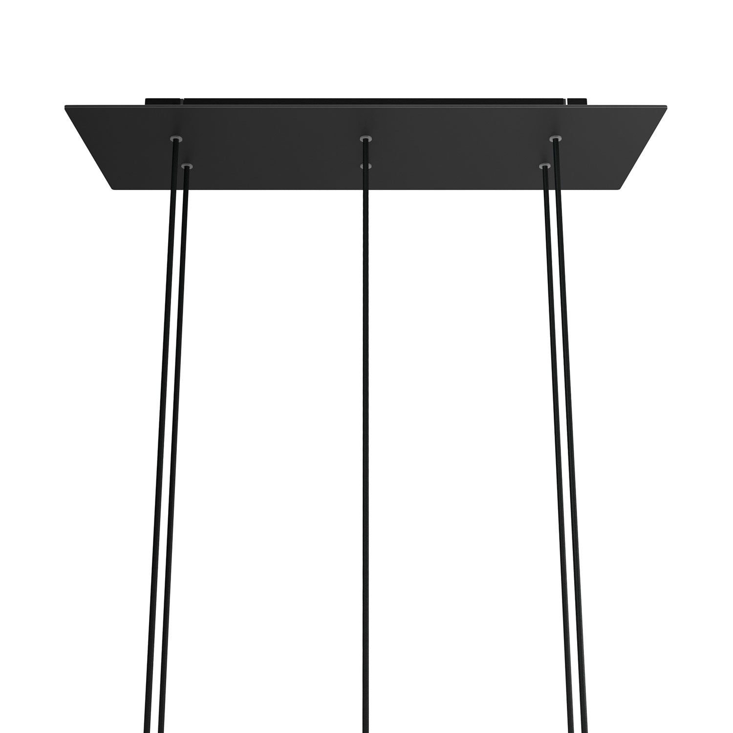 Rosone XXL Rose-One rettangolare a 6 fori e 6 fori laterali, dimensioni 675 x 225 mm - Dibond Nero opaco Nero