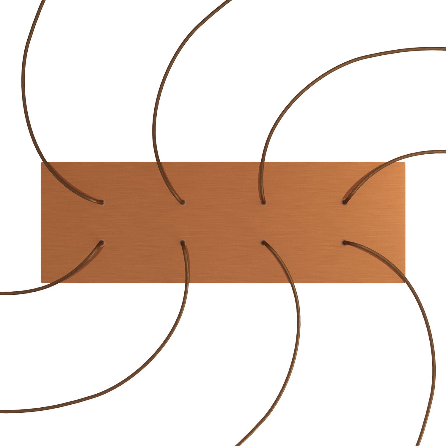 Rosone XXL Rose-One rettangolare a 8 fori e 6 fori laterali, dimensioni 675 x 225 mm - Dibond Rame satinato Bianco