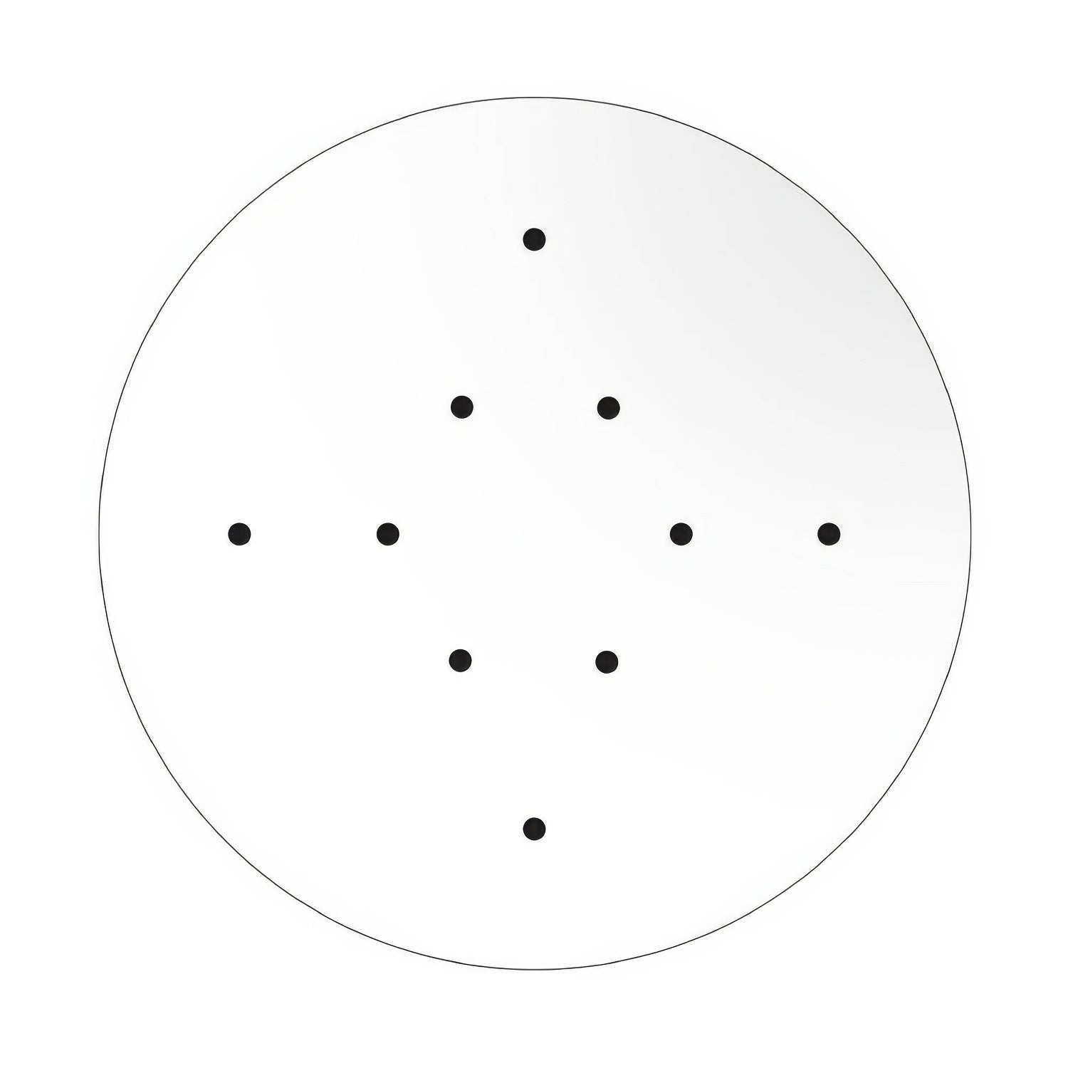 Rosone XXL Rose-One rotondo, diametro 400 mm con 10 fori e 4 fori laterali - Bianco opaco Bianco