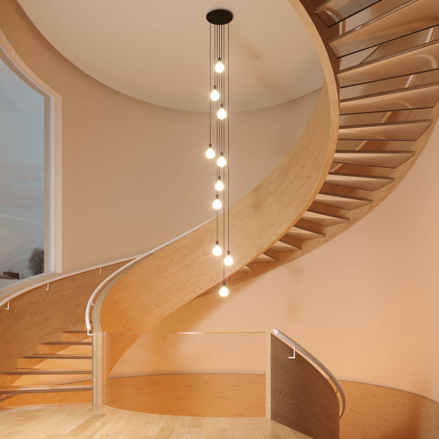 Rosone XXL Rose-One rotondo, diametro 400 mm con 10 fori e 4 fori laterali - Blu carta da zucchero Bianco